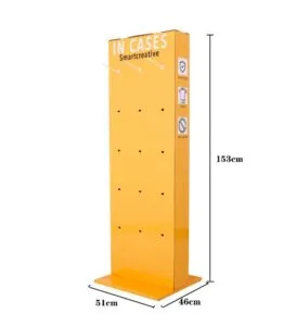 yellow cardboard display retail dimensions