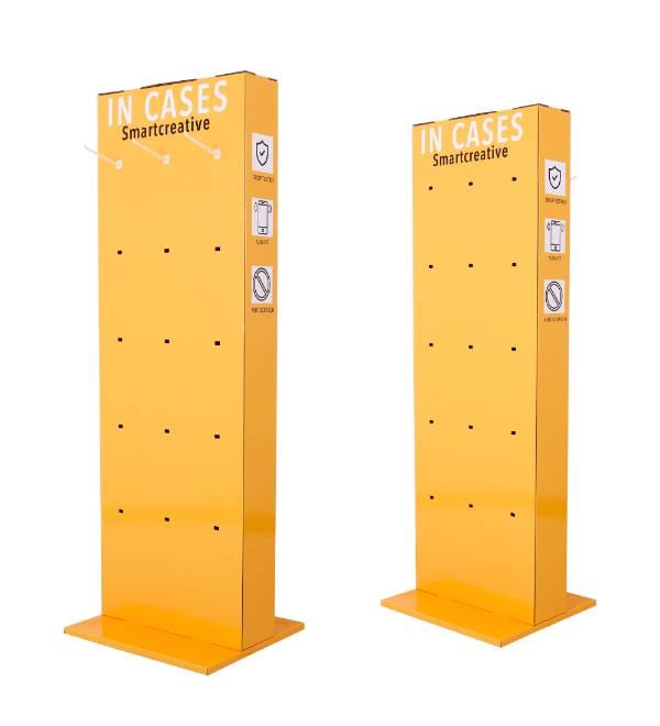 желтый стеллаж для розничной торговли электроникой