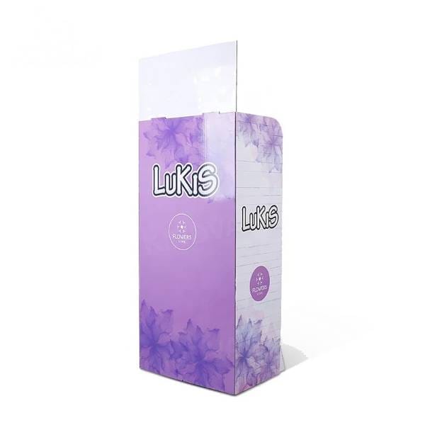 ブランドロゴ入り段ボール製フロアディスプレイ