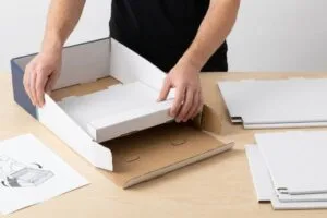 cardboard display shelf insertion