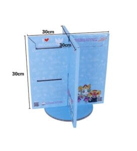 custom blue cardboard display dimensions