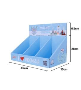 custom printed blue cardboard display magnets