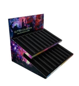 custom printed cosmetic cardboard display glitter