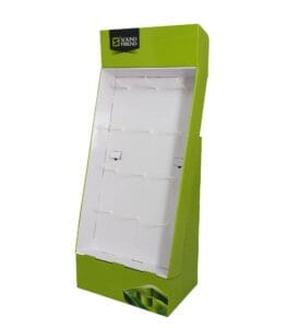 green peg hook cardboard display electronics