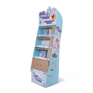 display de papelão com pixels bonitos fsdu