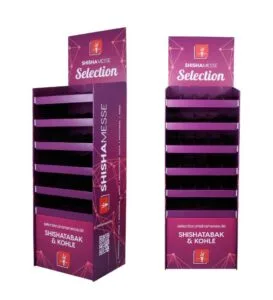 purple cardboard display shisha tobacco retail