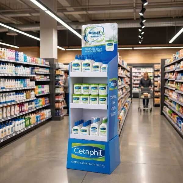 skincare aisle merchandising render