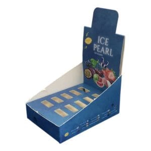 blue custom cardboard counter display beverage