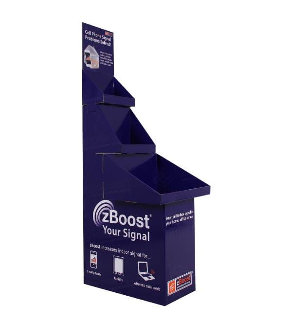 синий картонный дисплей Zboost основной