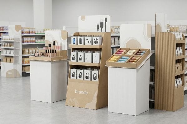 brande corrugated floor display