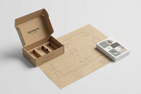 branded mailer box dieline cards