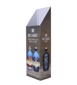 présentoir principal en carton pour le rhum Bumbu