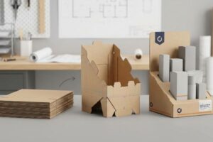 cardboard display assembly progression