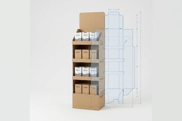 cardboard display die cut template