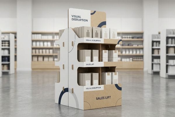 cardboard display visual disruption
