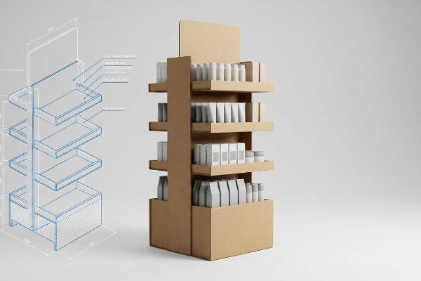 cardboard pop display blueprint