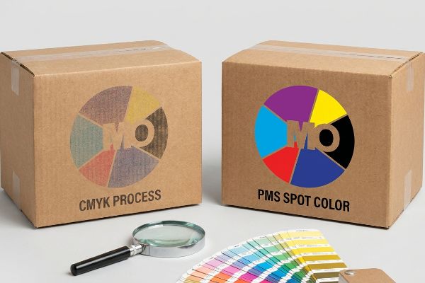 Brown corrugated boxes display