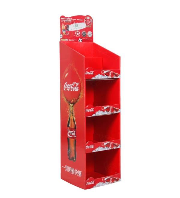 Coca-Cola, красная картонная витрина для напитков
