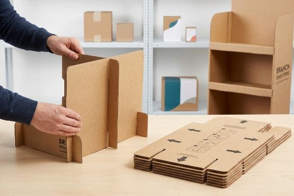 instructions de montage du présentoir en carton ondulé