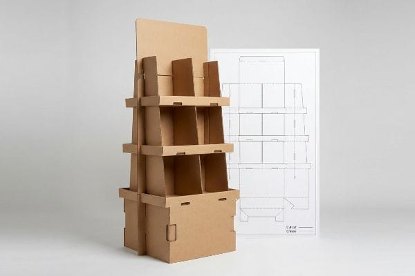 corrugated display die cut drawing