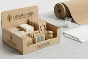 corrugated display evergreen goods