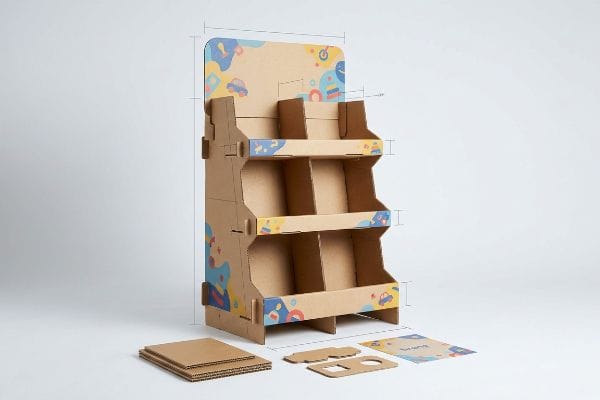 corrugated display rack components assembly