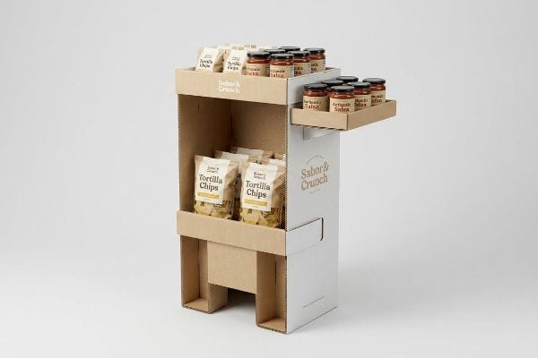 corrugated display side shelf