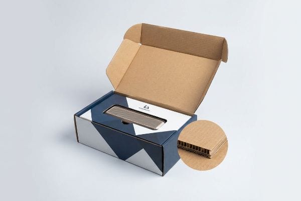 corrugated fluting detail box
