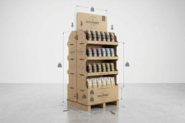 corrugated gourmet endcap display