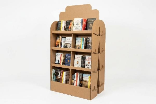 What is cardboard book display stand?