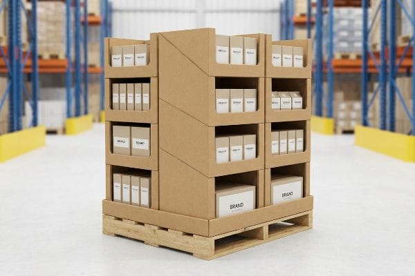 corrugated pallet display warehouse
