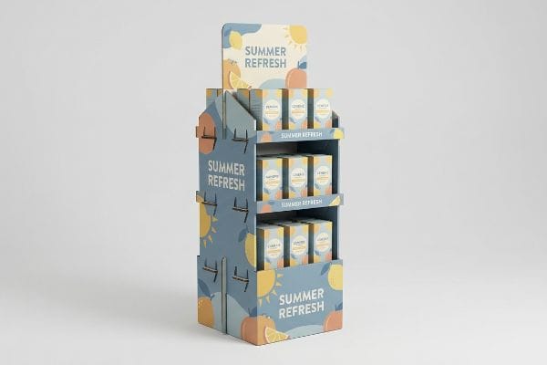 corrugated summer refresh display
