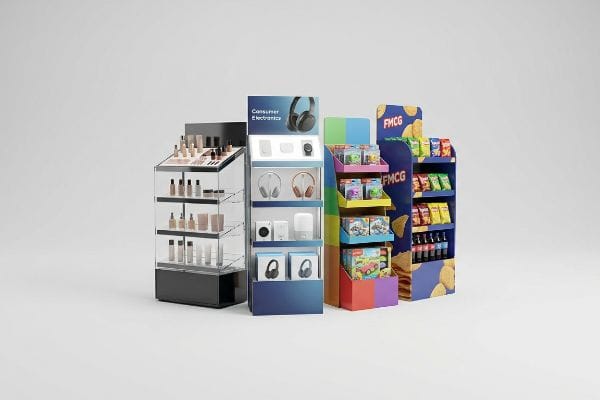 cosmetics electronics fmcg displays