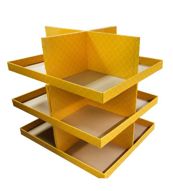 custom yellow pallet display cardboard