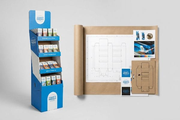 display blueprint die cut sample