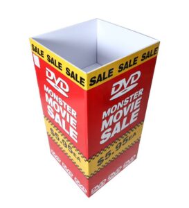 dvd monster movie cardboard display dump bin