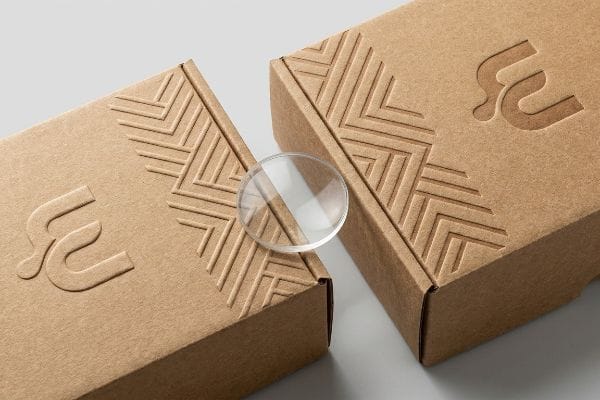 embossed kraft packaging lens