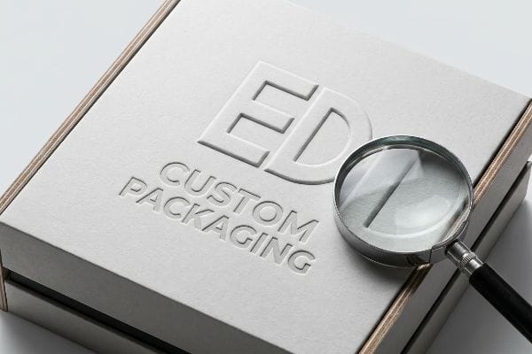 embossed packaging magnifying detail
