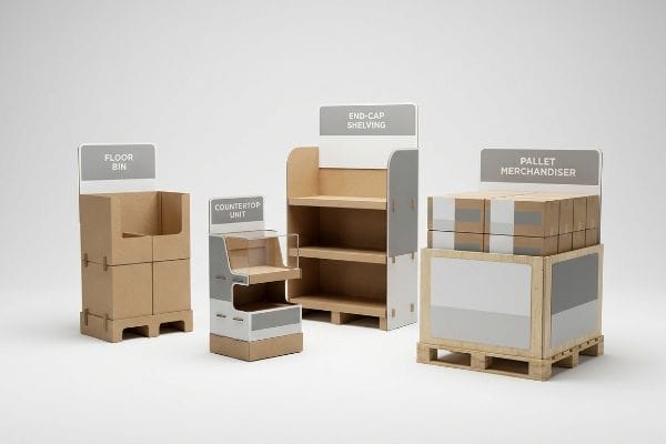 floor bin countertop shelving merchandiser