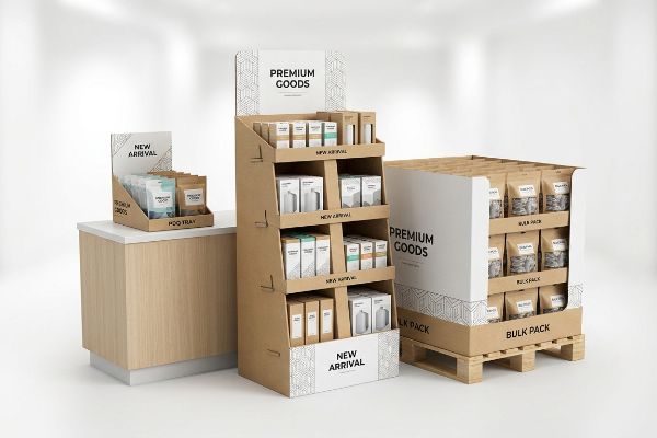 Kraft paperboard retail displays: a countertop