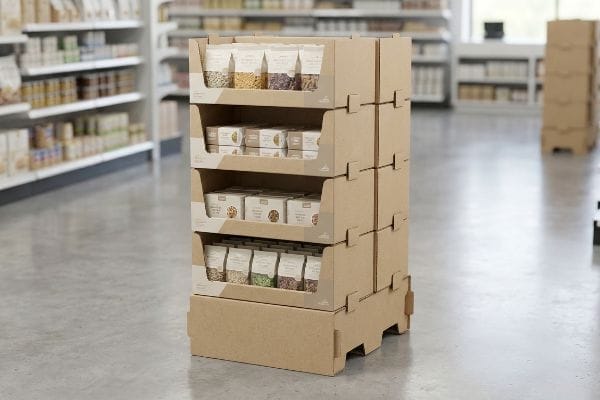 four tier corrugated food display