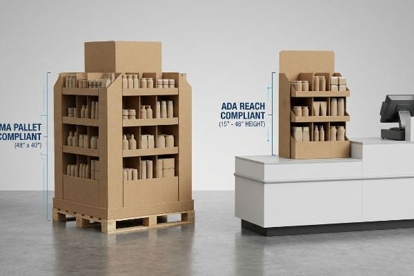 Natural brown cardboard displays: GMA Pallet Compliant (48
