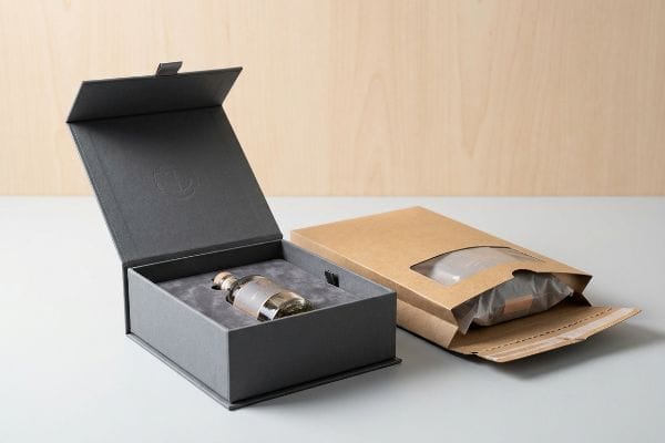 grey rigid box kraft mailer