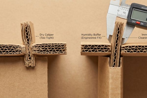Corrugated cardboard interlocking tabs demonstrating