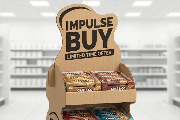 Corrugated cardboard POP display with 