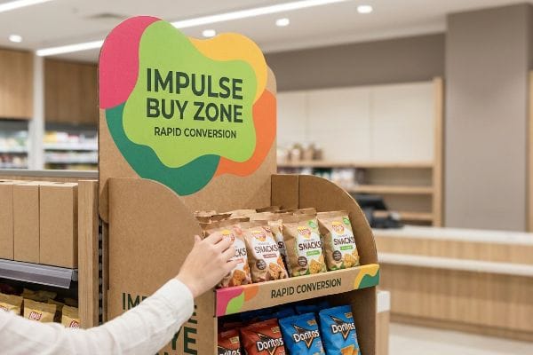 Display aus Wellpappe mit Stanzung 