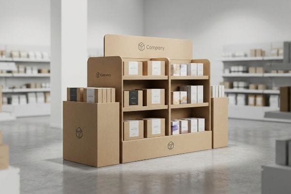 kraft cardboard multi tiered display