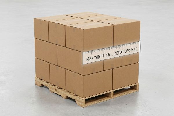 Brown cardboard boxes stacked on a wooden pallet, demonstrating