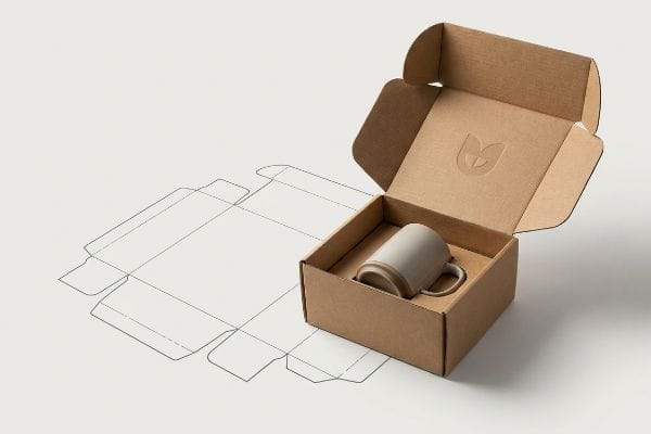 mug packaging die cut template