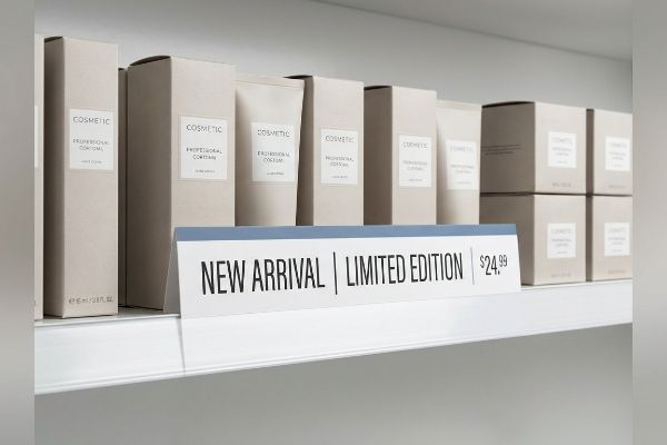 Light beige Professional Cosmetic boxes, 65 ml, on a white shelf with a 'New Arrival | Limited Edition' shelf talker, priced $24.99.